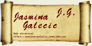 Jasmina Galečić vizit kartica